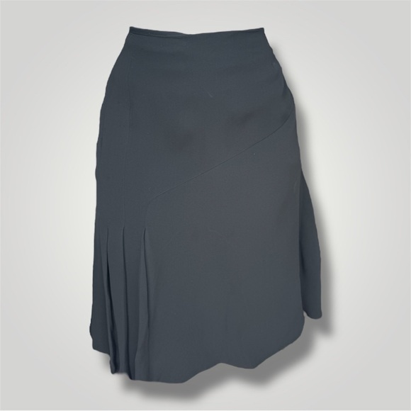 Balenciaga Black Midi A-line Skirt with Pleats - Picture 1 of 8